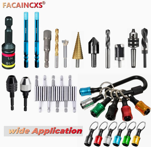 12PCS Bit Holders 1/4 Socket, Hex Shank Screwdriver Bit Holder for Impact Driver Drill Bit Keychain Extension Bar Quick Release Easy Change, Screw...