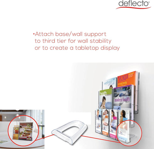 Deflecto Lit Loc Interlocking Magazine Holder, Clear, 11-1/4" x 9” x 1-1/4" (772001)...