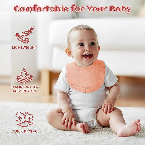 Omisy 8 Pack Baby Bibs, Drooling Toddler Cotton Snap Bibs for 2-36 Months Baby Girls and Boys, Absorbent Teething Bibs...