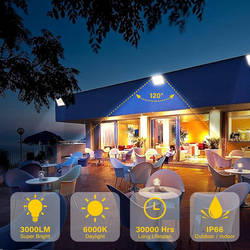 RIGIDON 30W LED Flood Light Outdoor 3000LM Super Bright Outdoor Lights 6000K Daylight White IP66 Waterproof Security Lights for Garden, Garage, Ya...