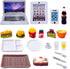 20Pcs Miniature Laptop Computer Tablet Toy Phone Pad and Hamburger Fries Cola Fast Food Cake Coffee Juice Fits Barbie Doll Accessories Scale Dollh...