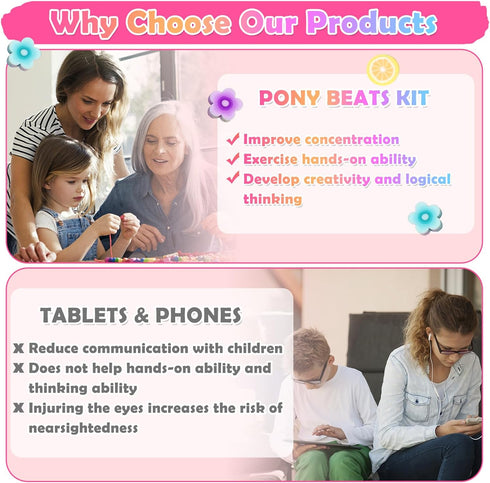 cridoz Bead Bracelet Making Kit, Bead Kits for Bracelets Making with Pony Beads, Polymer Fruit Clay Beads, Charm Beads, Letter Beads for Bracelets...