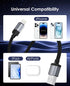 Magnetic iPhone Charger Cord 5ft Coiled, USB A to Lightning Cable Fast Charging Nylon Braided - MFi Certified Compatible with iPhone 14 13 12 11 P...