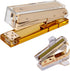 Modern Acrylic Office Supplies Set - Stapler, Tape Dispenser, and Staple Remover - Transparent Acrylic with Gold Hardware - Contemporary Style - I...