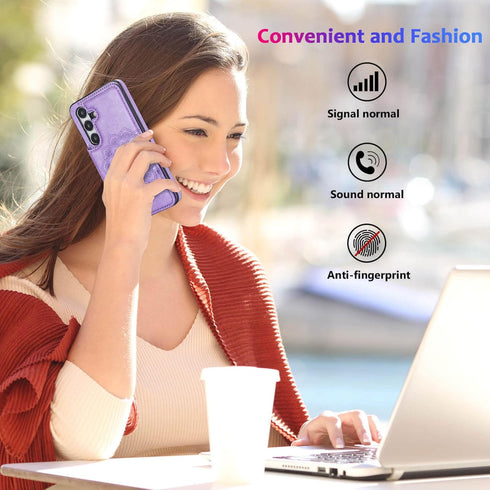 A15 5G Phone Case,Designed for Galaxy A15 5G Case Wallet with Card Holder,Mandala Emboss PU Leather with Kickstand Credit Card Slots Slim Flip Cas...