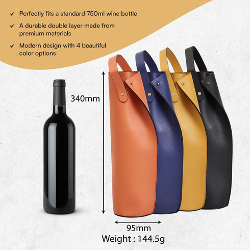 LEVARE Premium Wine Tote Carrier - Elegant, Double-Layered & Durable, Safe Transport of 750ML Wine & Champagne Bottles - Sophisticated and Practic...