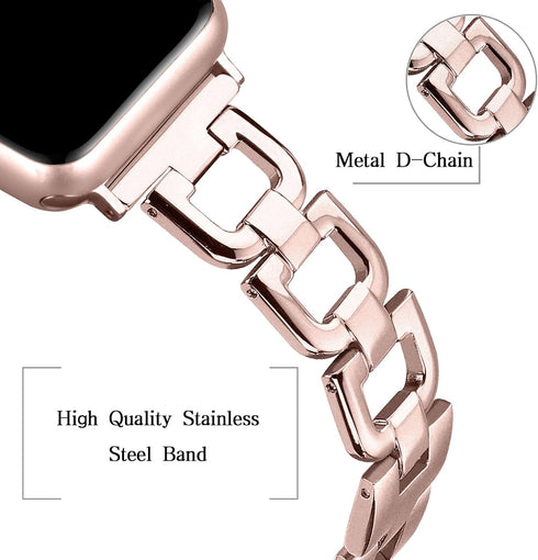OULUCCI Bands Compatible Apple Watch Bands 41mm 40mm 38mm Women Iwatch Rose Gold Series 9 8 7 6 5 4 3 2 1, D-Shape apple watch bands for women...