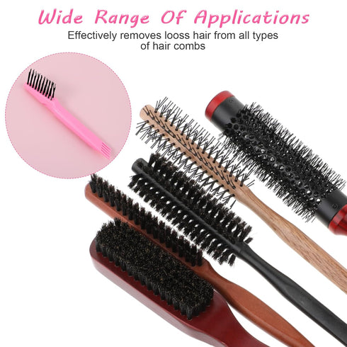 2 Pcs Hairbrush Cleaner Tool 2 In 1 Hair Tools Mini Self Cleaning Hair Brush For Hair Cleaning Clean Dirt Dust Home Salon...