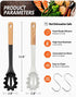 Silicone Pasta Fork, Kitchen Heat Resistant Noodle Spoon Server, BPA Free Spaghetti Strainer,12.8 inch (Black & White)...