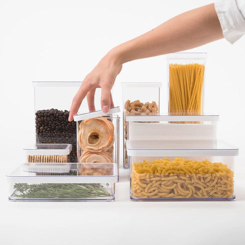 Loft, Rectangular Storage Box 3.2l with lid and Seal, Plastic (PP) BPA-Free, Transparent/White, 3,2l (20,0 x 10,0 x 21,4 cm)...