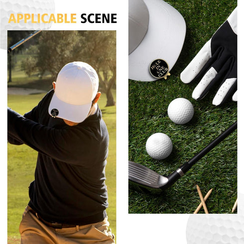 Hole in One Club Black Gold Golf Ball Marker with Hat Clip, Funny Golf Accessories for Men Women, Christmas Father's Day Birthday Gifts for Golf F...