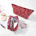 2 Pieces Red Rose Makeup Bag Large Cosmetic Bag Capacity Canvas Travel Toiletry Bag Organizer Cute Makeup Brushes Aesthetic Accessories Storage Ba...