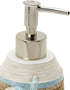 Zenna Home Seaside Serenity Bathroom Soap Dispenser with Carved Resin Design, Lotion Dispenser with Pump for Bathroom Decor with Hand-Painted Shel...