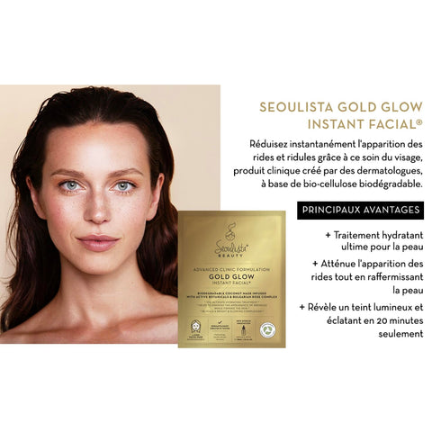 Seoulista Beauty® Advanced Clinic Formulation Gold Glow Instant Facial™ 30ml | Anti-Ageing Face Sheet Mask | Dermatologist Created Korean Skin Car...