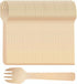 200pcs 4 inch Mini Wooden Forks, Biodegradable Compostable Birchwood, Food Grade Disposable Spoons Disposable Wooden Cutlery for Parties, Weddings...