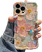 Jusy Oil Painting Flower Compatible with iPhone 11 Pro Max Case, Colorful Retro Floral Cute Curly Wave Frame Women Girls Cover for Apple 11 Pro Ma...