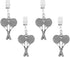 UPware Tennis Tablecloth Weights with Metal Clips, Zinc Alloy Decorative Holders, Outdoor Picnic Table Cloth Clips, Silver, Set of 4...
