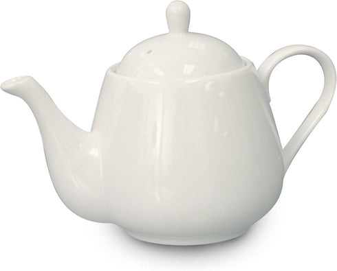 White Porcelain Teapot 2 Cup Raffles Small Ceramic Tea Pot for Loose Leaf Tea or Bags Modern White Teapots for Tea Party Durable Elegant Teapot Ce...