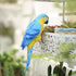 Realistic Parrot Sculpture Resin Hanging Parrots Garden Statues Lifelike Bird Figurines Landscape Ornament Patio Yard Lawn Figurine Tree Decor(Blu...