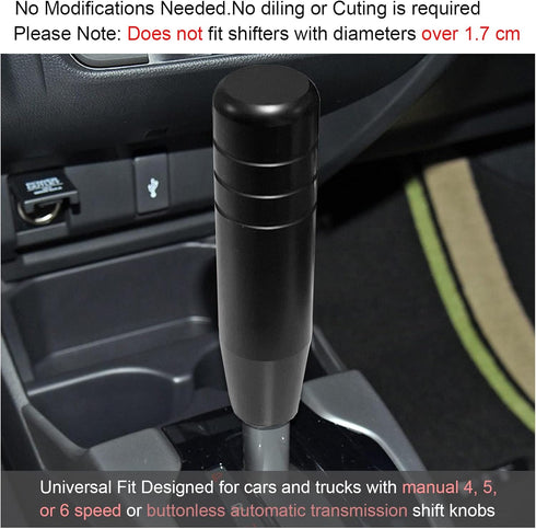 Heavy Weighted Shift Knob 3 Adapters, Aluminum Alloy Car Gear Lever Stick Shifter Handle Fit Most Automatic Manual Vehicle 13CM/5.12 INCH (1Pack B...