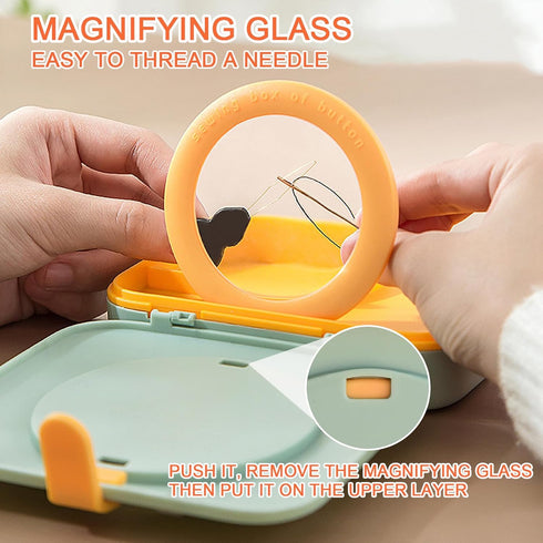 YaCaTaM Sewing Kit, Sewing Box with Magnifying Glass, Sewing Supplies with Sewing Needles, Sewing Thread, Sewing Products Accessories, Sewing Kit ...