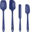 Culinary Couture 4-Piece Blue Baking Spatula Set - Rubber Spatulas Silicone Heat Resistant up to 428°F, BPA-Free - Spatula Set for Nonstick Cookwa...
