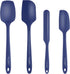 Culinary Couture 4-Piece Blue Baking Spatula Set - Rubber Spatulas Silicone Heat Resistant up to 428°F, BPA-Free - Spatula Set for Nonstick Cookwa...