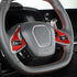 Daeiclru Real Carbon Fiber Steering Wheel Button Cover Sticker Compatible with Chevrolet Corvette C8 2020-2023, Car Steering Wheel Panel Protectio...