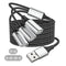 6.6Ft Long USB Cable, USB Extension Cable 1 Male to 3 Female USB Adapter Compatible with Webcam, Camera, Phone, USB hub, Mouse, Keyboard, Printer,...