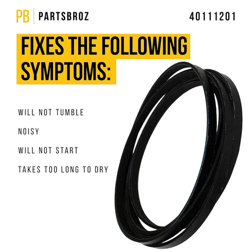 WP40111201 Dryer Belt 40111201 Compatible with Maytag Amana Whirlpool Kenmore PS11742271 AP6009126 Multi Rib Wpl PDET910AYW ADE7005AYW MDE508DAYW MDGT236AWW SDE4606AYW ADG7005AWW ALE643RAW MDE2706AYW