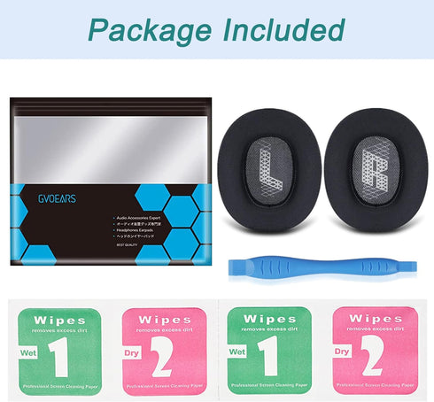 GVOEARS Cooling Gel Replacement Ear Pads for JBL Live 650/660BTNC E65BTNC Headphone, Ear Pads with Memory Foam and Breathable ICE Silk Fabric (Bla...