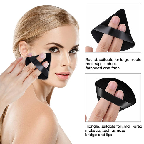 Sibba 6 Pieces Sponge Loose Powder Puff Foundation Concealer Face Makeup Make Up Triangle Sponges Velour Beauty Setting Artist Grip Liner Body Ski...