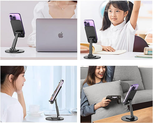 Cellphone Stand Holder 360° Rotation Phone Stand Foldable Scalable Office Desk Adjustable Portable for Travel White...