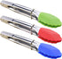 Mini Tongs with Silicone Tips 7-Inch Serving Tongs, Set of 3 (Green Red Blue)...
