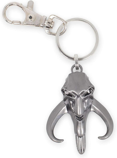 Star Wars Mandalorian Mythosaur Logo Car & Backpack Keychain Ring - Awesome & Heavy Duty 3D Flat Back Metal Key Holder Organizer - Cool Collectibl...