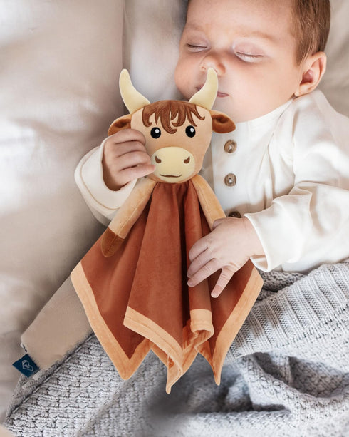 Highland Cow Baby Security Blanket for Boys-Cow baby lovey-Baby Boy Nursery Stuff-Gift for Newborn Boy Baby Shower...