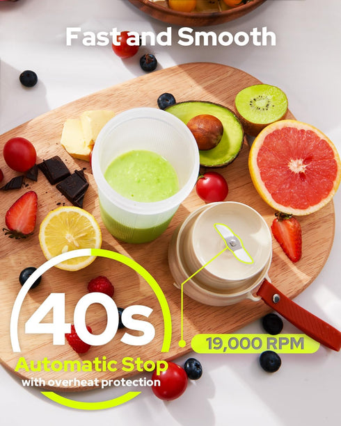Portable Blender, Rechargeable Cordless Portable Blender for Shakes and Smoothies,10.5Oz BPA-Free Mini Blender,30 Watts, Single Serve Blender Cup ...