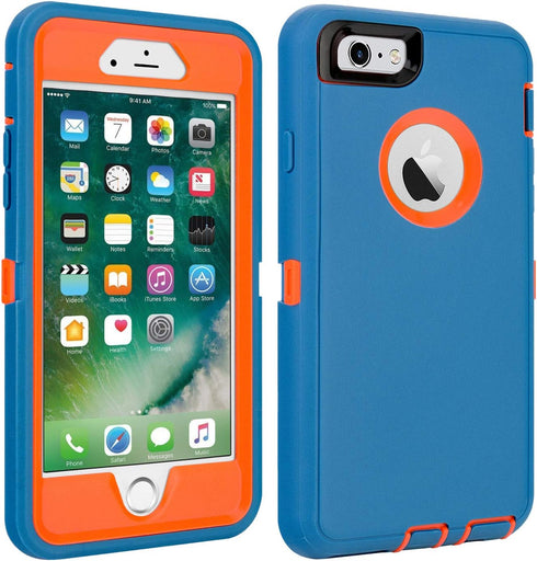 CAFEWICH iPhone 6/6S Case Heavy Duty Shockproof High Impact Tough Rugged Hybrid Rubber Triple Defender Protective Anti-Shock Silicone Mobile Phone...