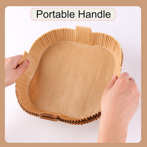 Air Fryer Disposable Paper Liner, Square Parchment Insert Non-Stick, Baking Food Grade Sheet for Aifryer Basket, Oven, Pan, Oil-proof, Water-proof...