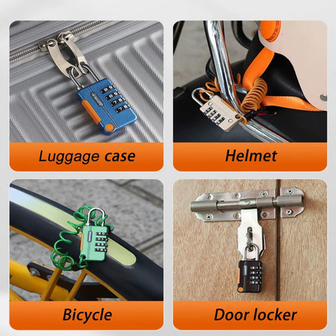 Lock Spring Steel Wire 4 Digits Combination Mini size Padlock Gym Luggage Case Box Door Bicycle Drawer Lock Waterproof Outdoor Heavy Duty Alloyed ...