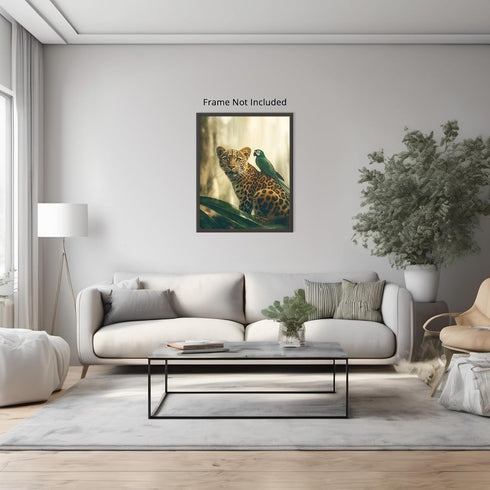 Posterizer-jungle scene with animals-tiger and parrot friends-Abstract & Modern Art-Art for Animal Lovers-Decor for Home & Office- unframed wall a...