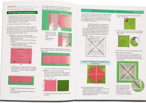 YICBOR Easy Half-Square Triangles Quilting Rulers and Template...