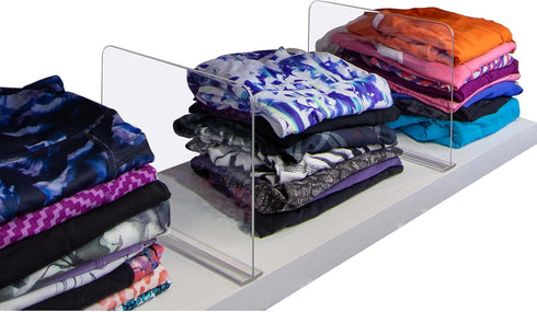 Bee Neat Closet Organization with Acrylic Clear Shelf Dividers - Closet Shelf Organizer for Clothes, Towels, Sweaters, Purses, and Books - Shelf S...