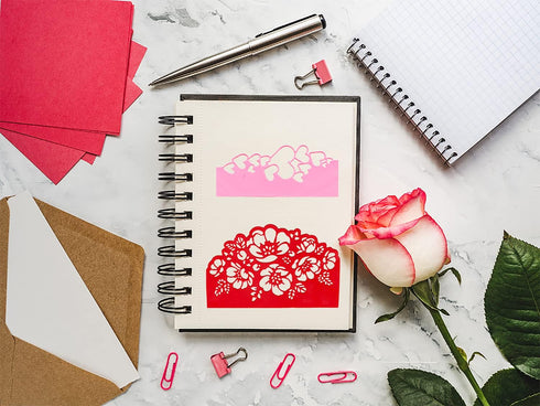 Valentine's Flower Metal Cutting Dies Stencil Template Molds, Love Flowers Embossing Tool Die Cuts for Card Making Album Paper Scrapbooking DIY Et...