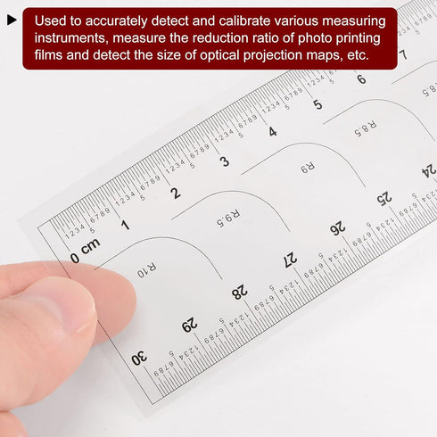 2pcs Film Flexible Ruler 30cm 0.5mm Scale with R Angle PET Plastic Folding Straight Ruler Calibration Soft Ruler Measuring Tool for Factory, Trans...