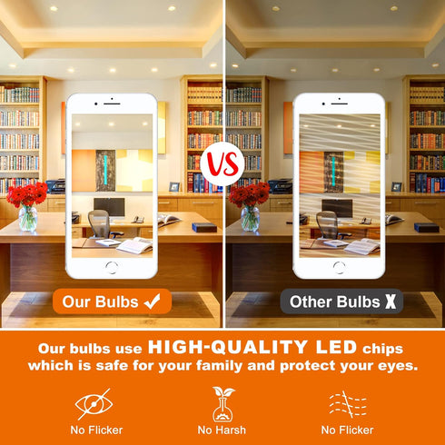 GU10 Light Bulbs Non-Dimmable, 6-Pack GU10 LED Light Bulbs 50watt Equivalent for LED Recessed Track Lighting 2700K Warm White, 4W 120V LED Bulbs w...