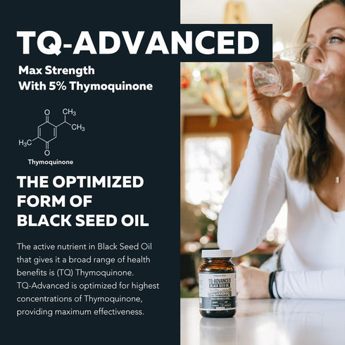 Black Seed Oil Softgels | 5% Thymoquinone - TQ-Advanced® | High Potency - 500 mg per Capsule - 15:1 Concentrate from Nigella Sativa Extract, Raw F...