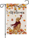 Welcome Fall Garden Flag 12 x 18 Inch Double Sided Burlap, Golden Retriever Dog Cardinal Yard Flags for Seasonal Thanksgiving Farmhouse Decoration...