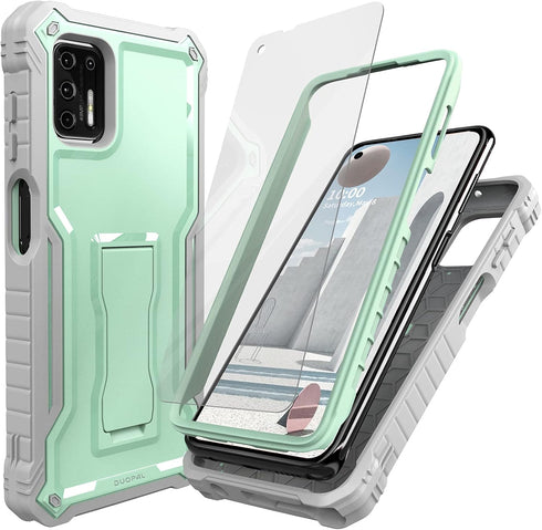 DUOPAL for Motorola Moto G Stylus 2021 Case, Military Grade Protection Shockproof Case with Tempered Glass HD Screen Protector and Kickstand Compa...