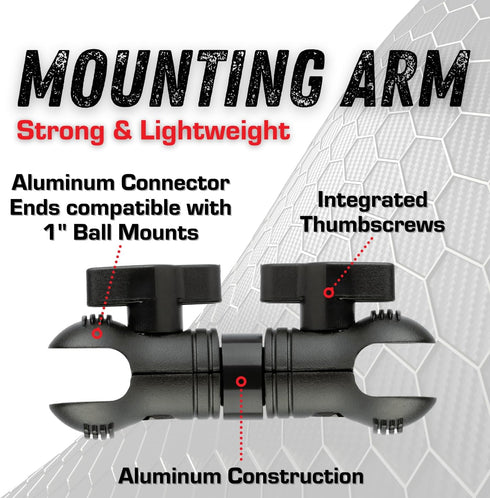 Bulletpoint 4" Aluminum Mounting Arm Dual 1" Socket Connector Ends compatible with 1 Inch Ball Mounts...